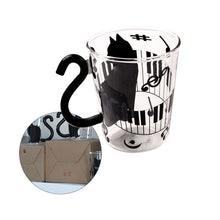 Load image into Gallery viewer, Cute Cat Kitty Glass Mug Cup Tea Cup Milk Coffee Cup Dots Decoration Home Office Cup With Handle Wonderful Gift
